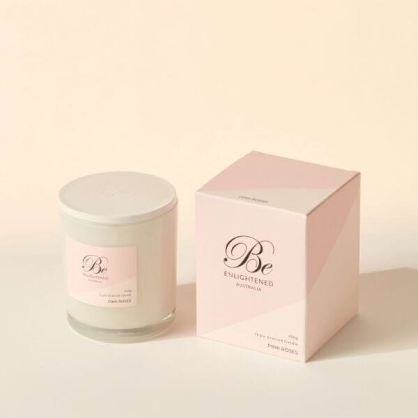 Pink Roses Candle